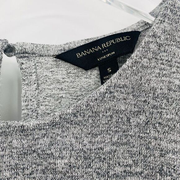 Banana Republic Size Small Heathered Gray Luxespun Thin Knit Long Sleeve Sweater - Picture 6 of 9